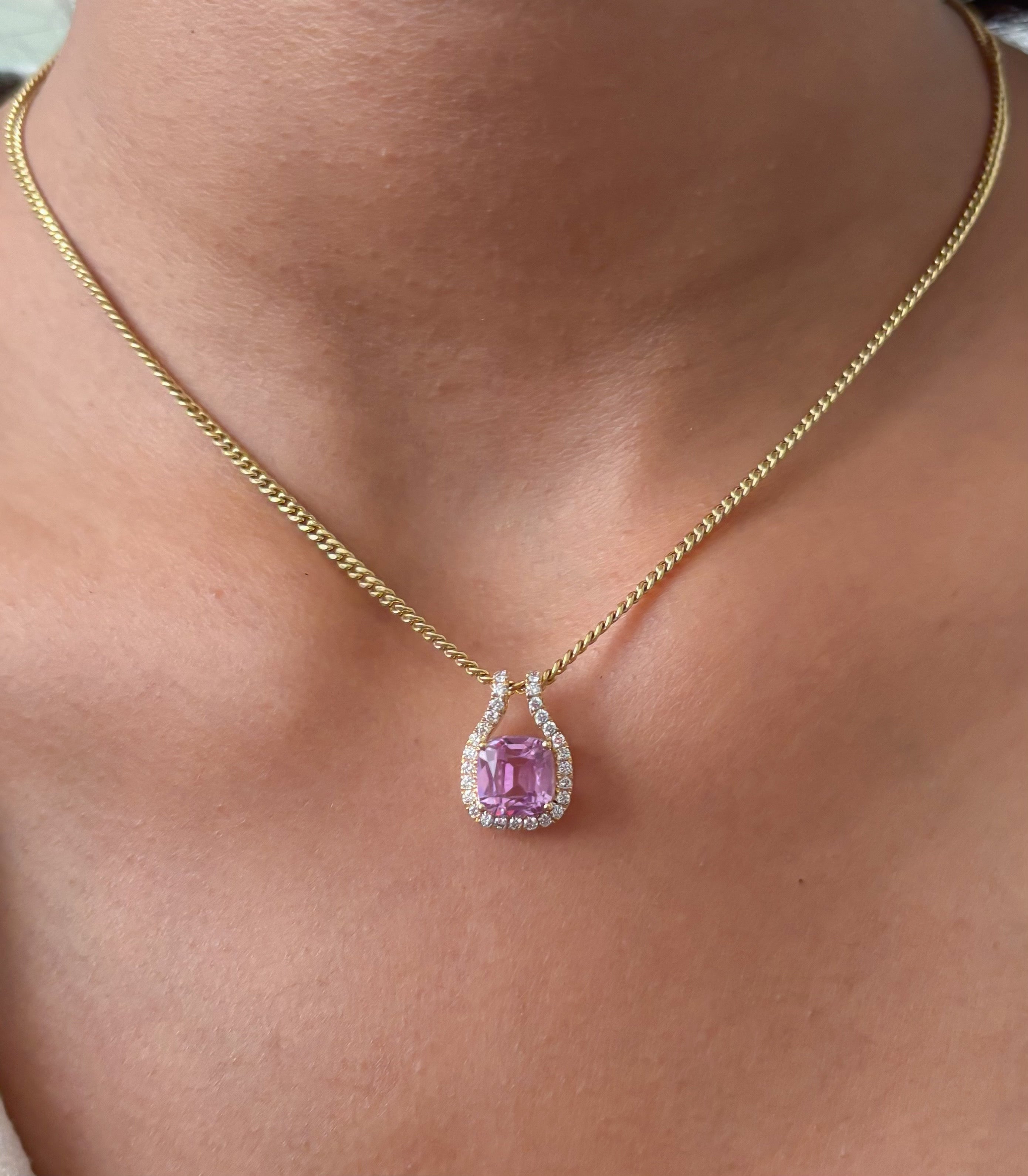 JPPD-1444/13506 Diamond Kunzite Pendant | 14K