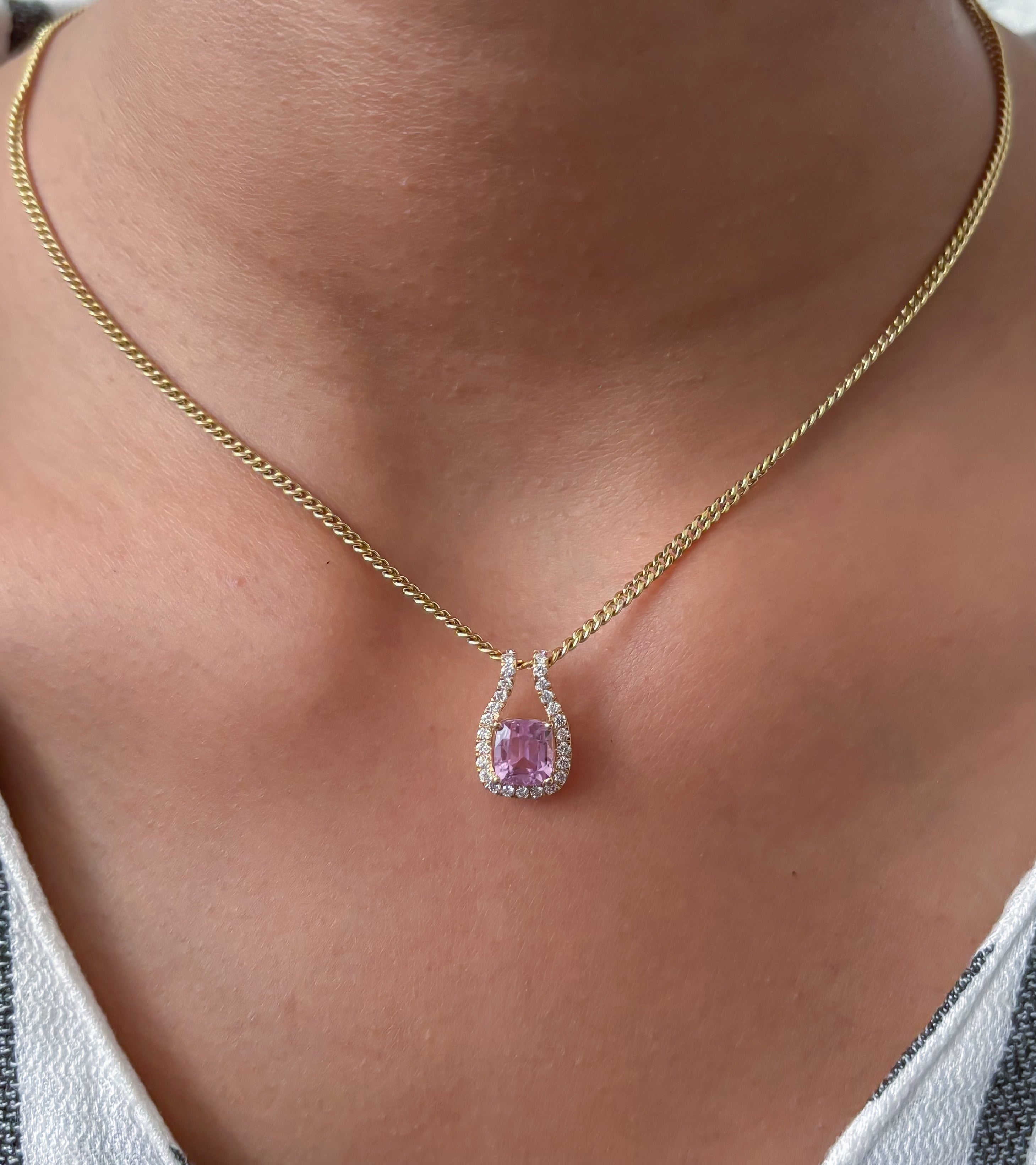 JPPD-1445/13507 Diamond Kunzite Pendant | 14K