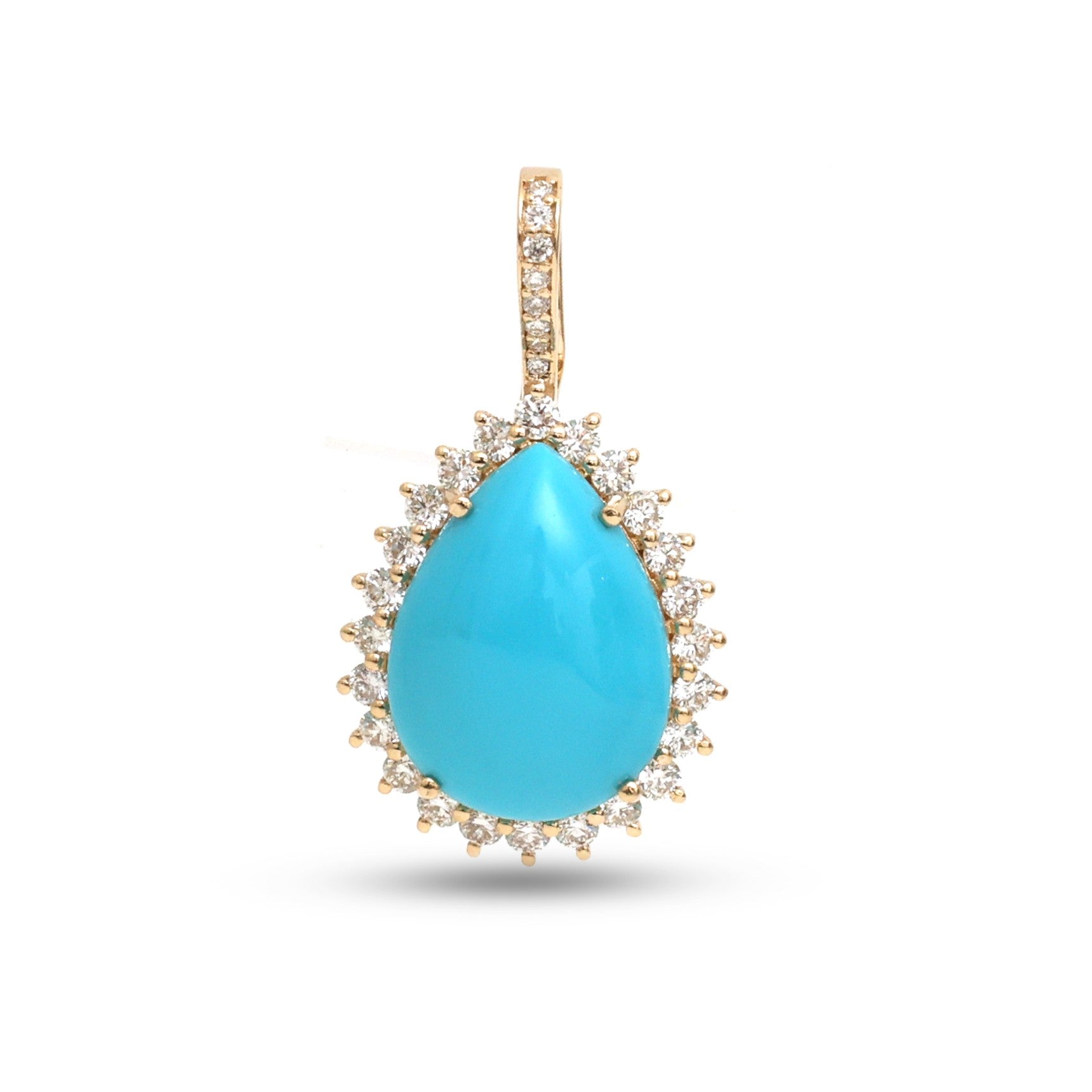 JPPD-1446/13593 Turquoise Diamond Pendant | 14K