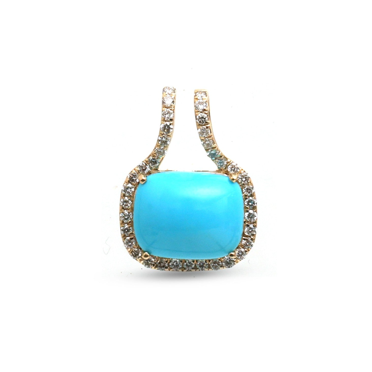 JPPD-1469/13617 Turquoise Diamond Pendant | 14K