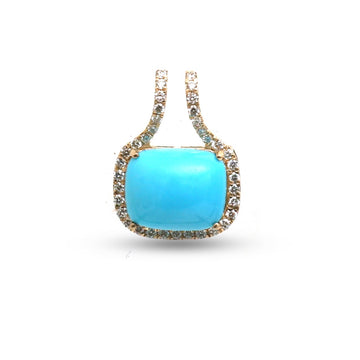 JPPD-1471/13619 Turquoise Diamond Pendant | 14K