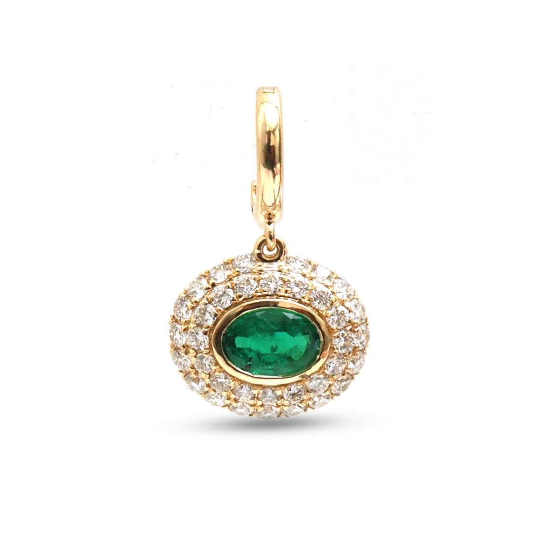 JPPD-1474/13664 Emerald Diamond Pendant | 18K