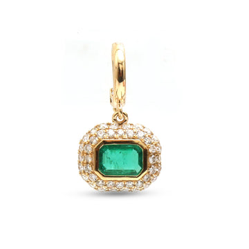 JPPD-1475/13665 Emerald Diamond Pendant | 18K