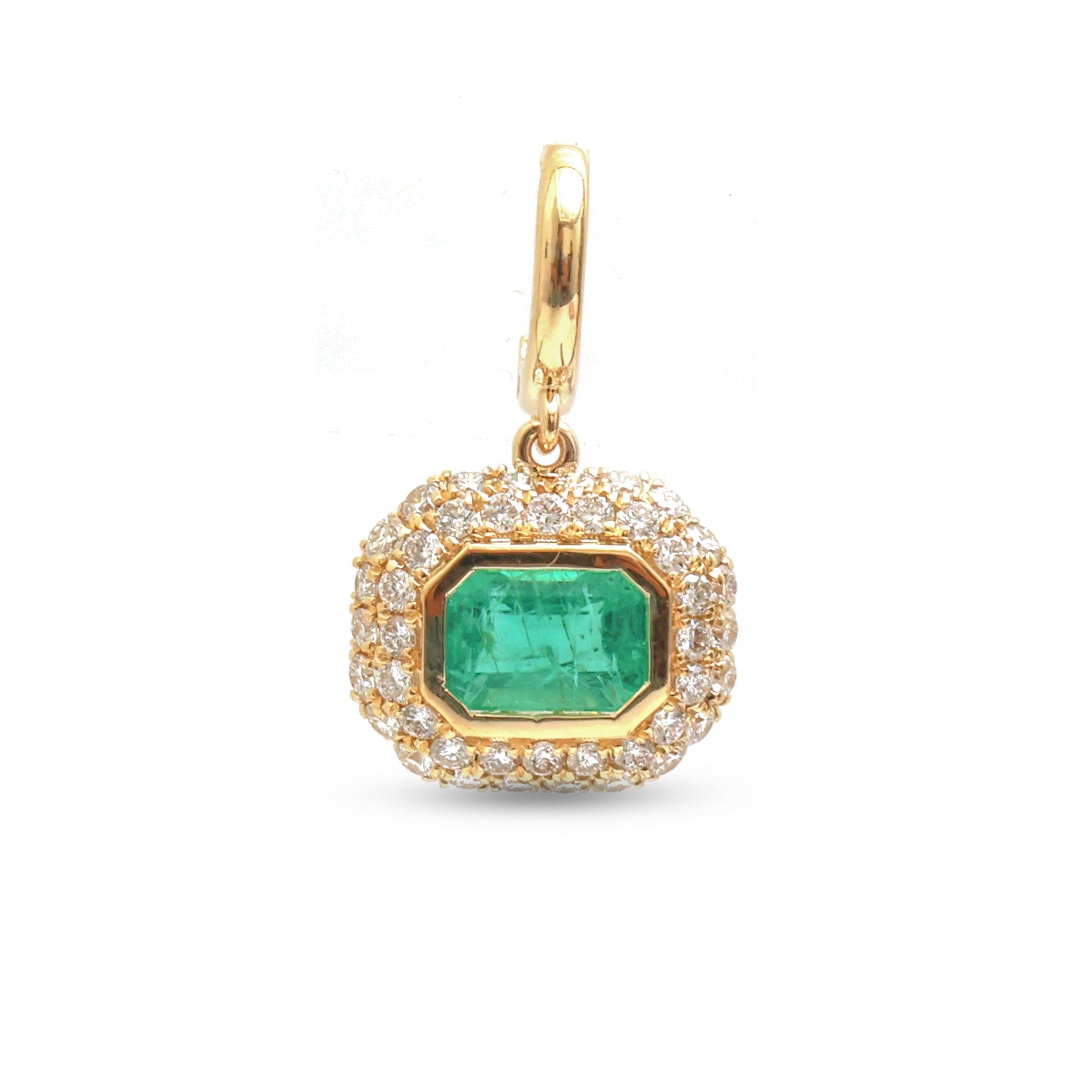 JPPD-1476/13666 Emerald Diamond Pendant | 18K
