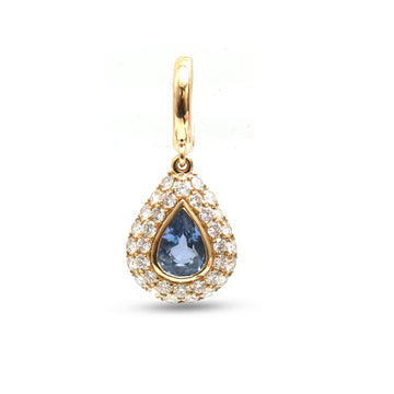 JPPD-1477/13667 Blue Sapphire Diamond Pendant | 18K