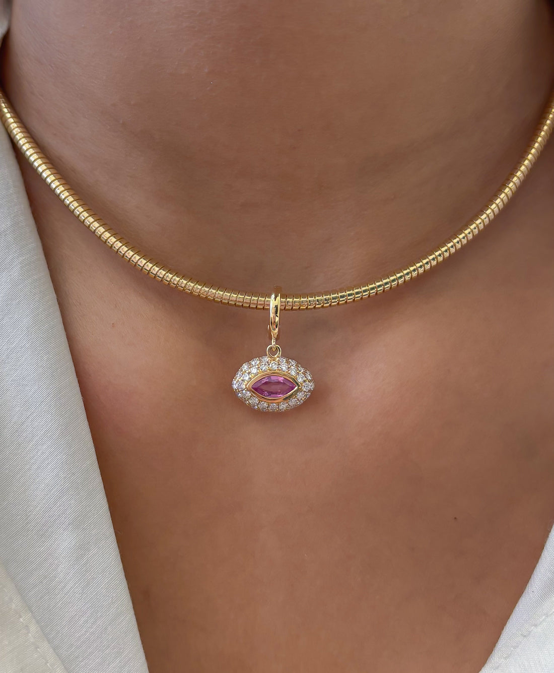 JPPD-1478/13668 Pink Sapphire Diamond Pendant | 18K