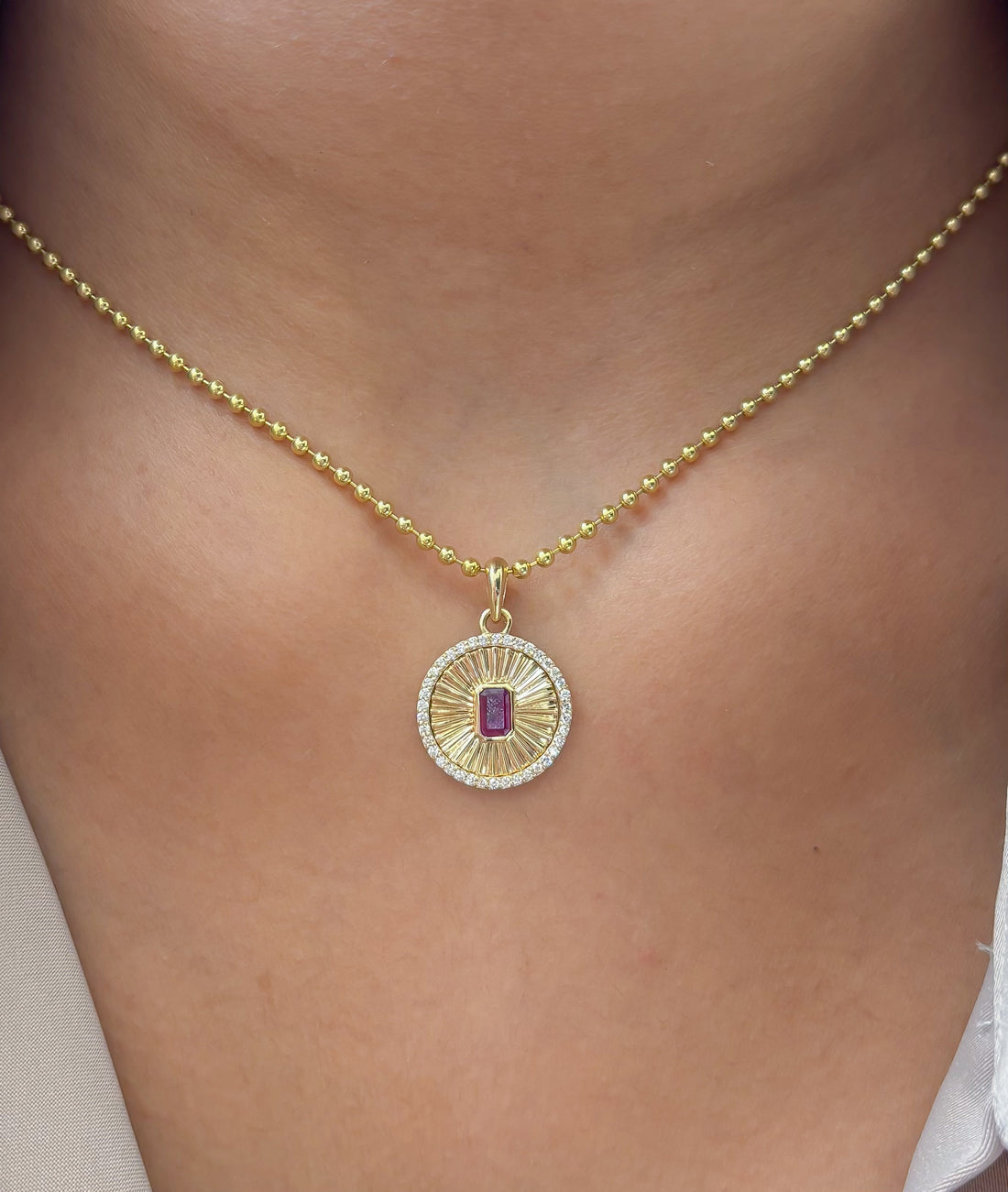 JPPD-1482/13727 Ruby Diamond Pendant | 14K