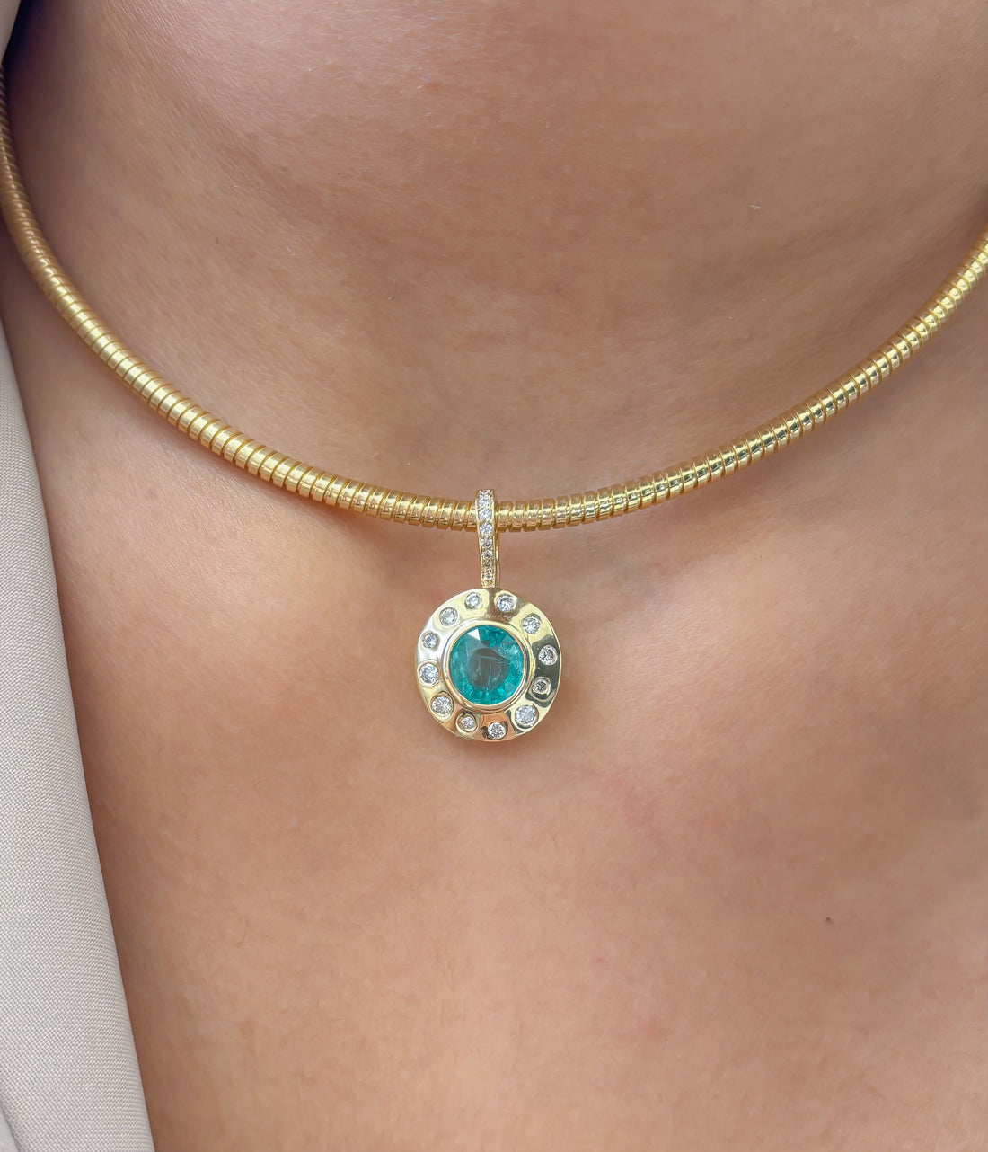 JPPD-1483/13728 Emerald Diamond Pendant | 14K