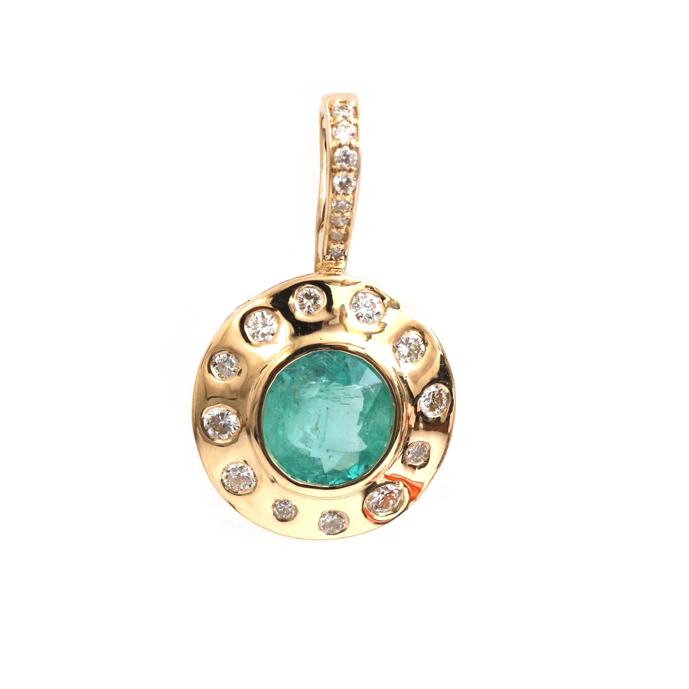 JPPD-1483/13728 Aquamarine Diamond Pendant | 14K
