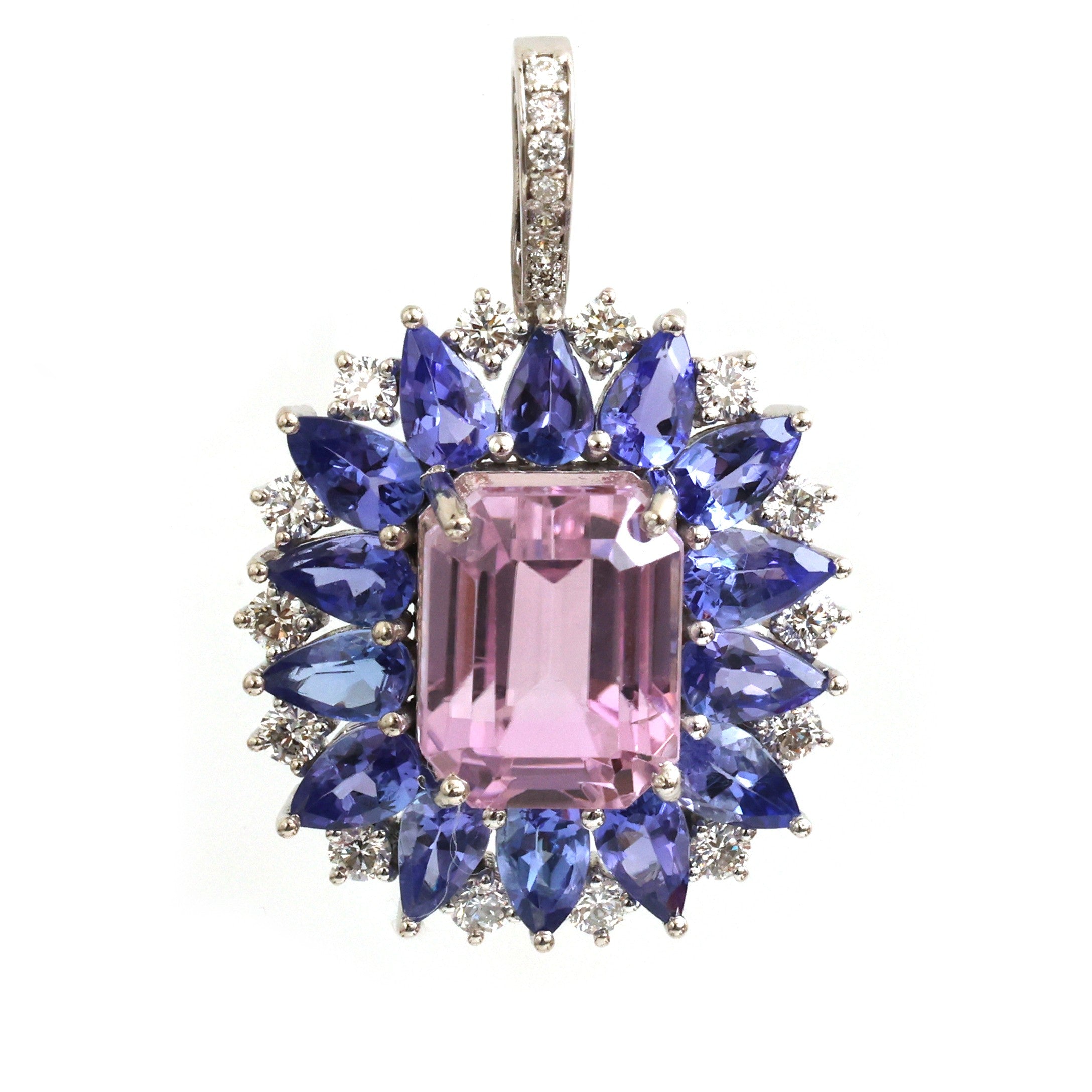 JPPD-1484/13729 Tanzanite Kunzite Diamond Pendant | 14K