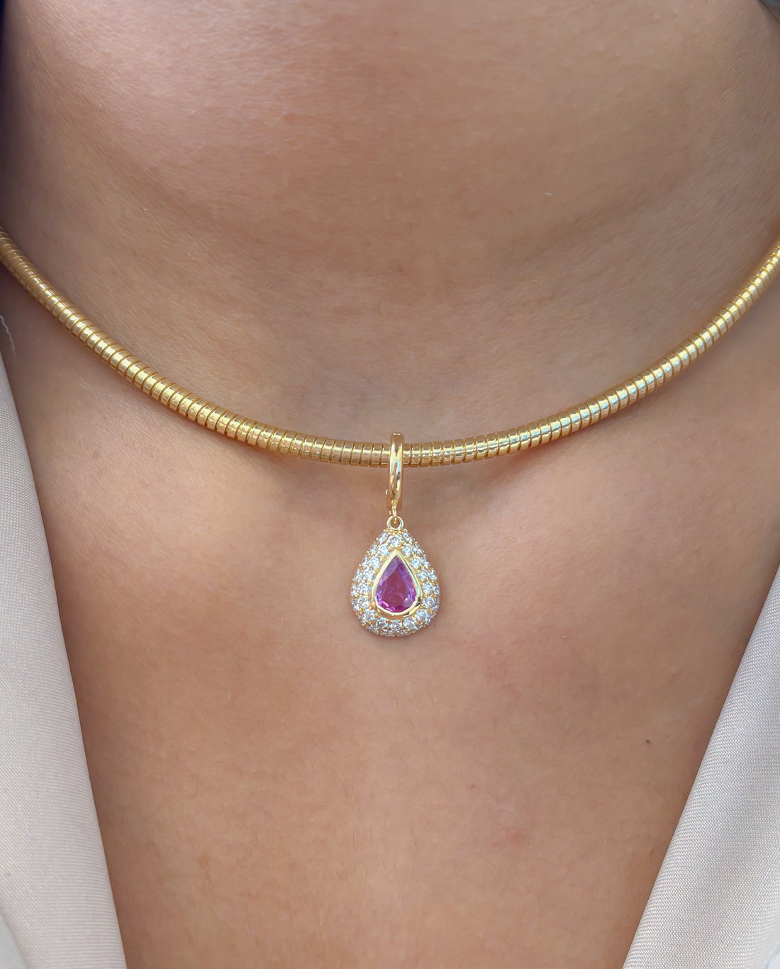 JPPD-1487/13732 Pink Sapphire Diamond Pendant | 18K