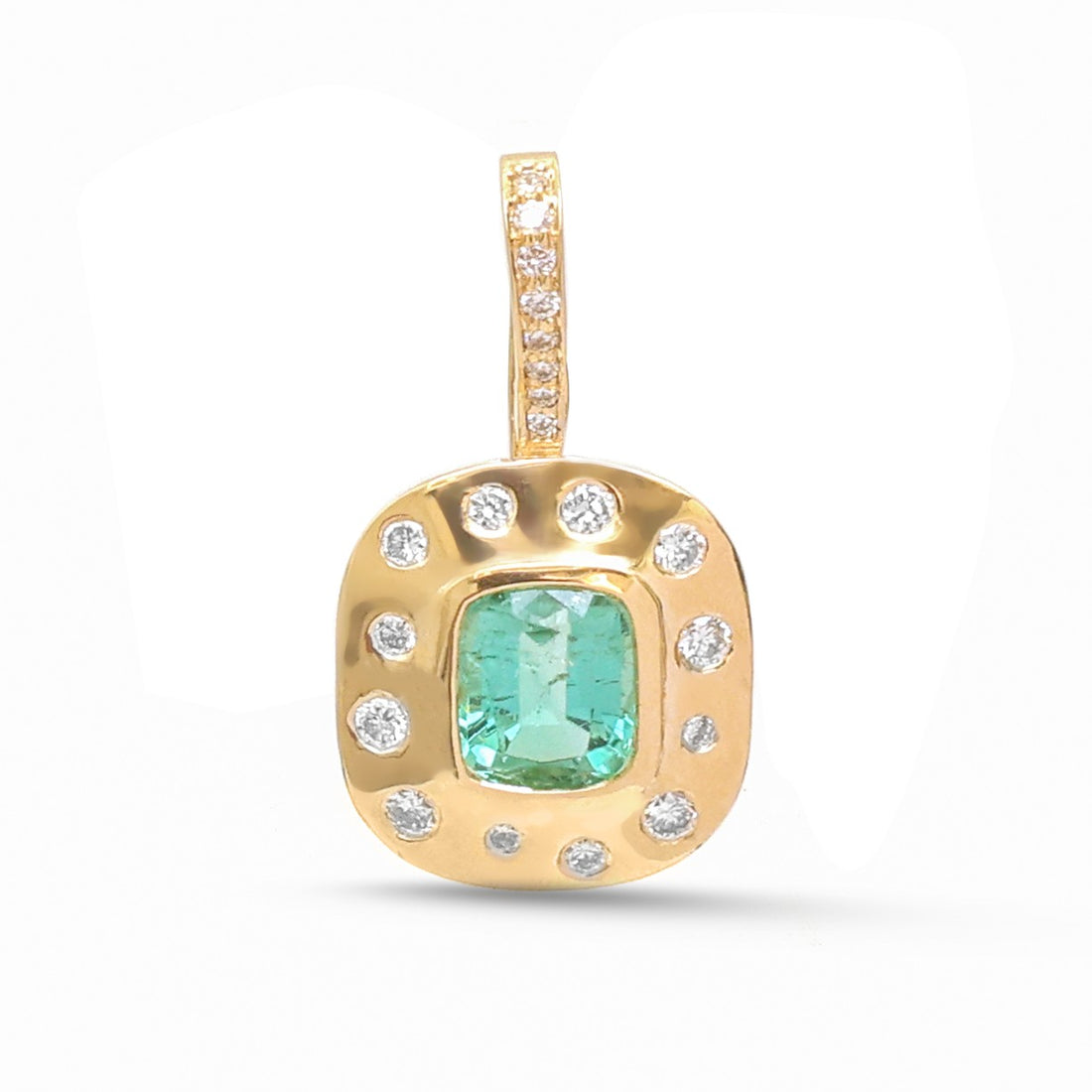 JPPD-1491/13795 Tourmaline Mix Diamond Pendant | 14K