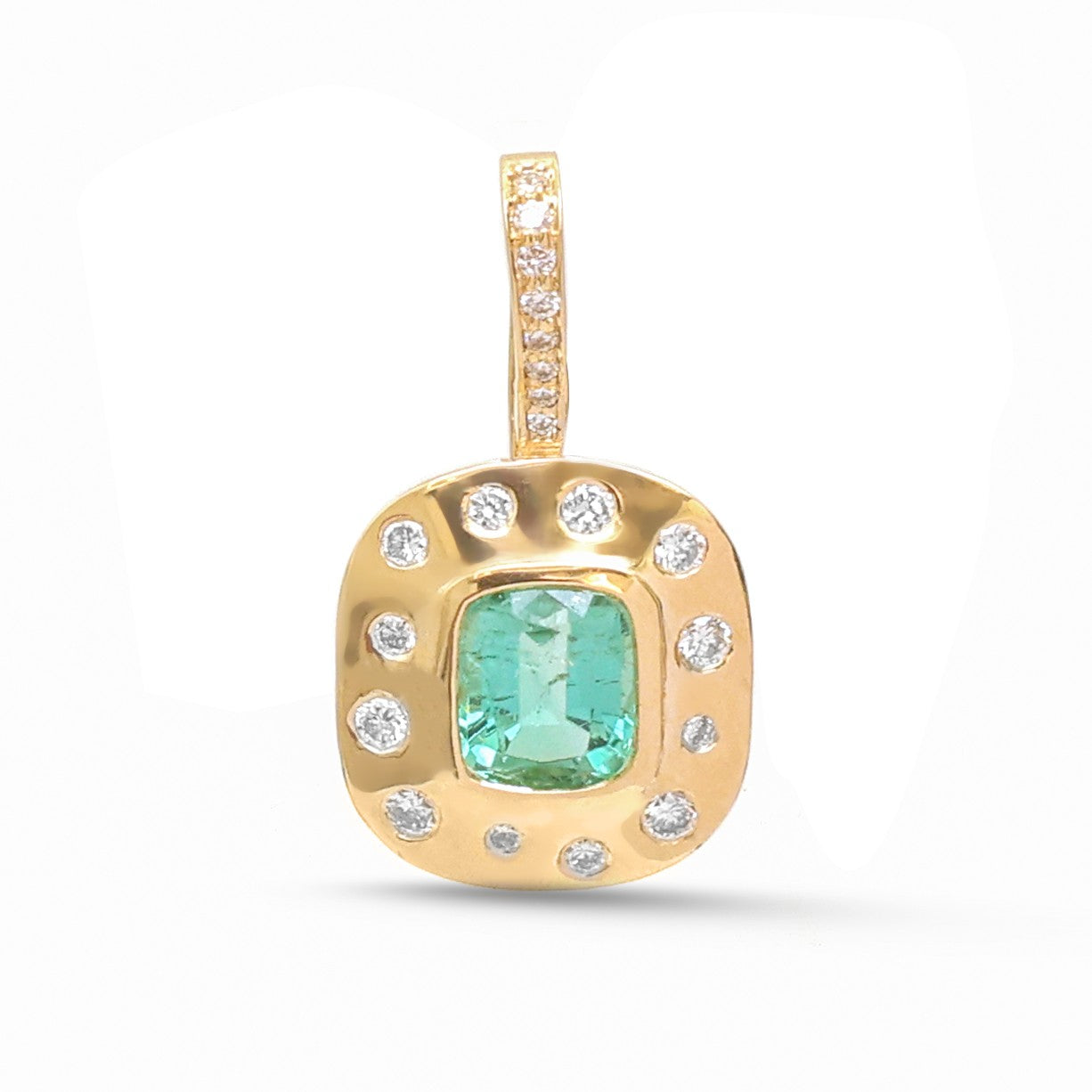 JPPD-1491/13795 Tourmaline Mix Diamond Pendant | 14K