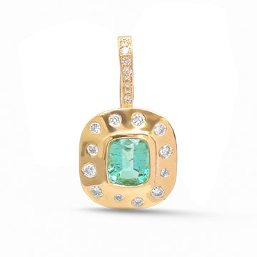 JPPD-1491/13795 Tourmaline Mix Diamond Pendant | 14K