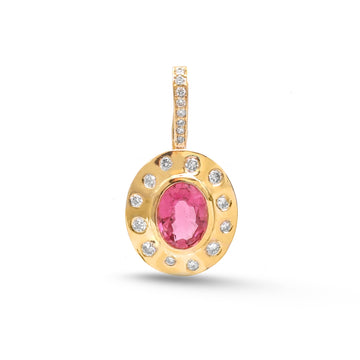 JPPD-1492/13796 Tourmaline Mix Diamond Pendant | 14K