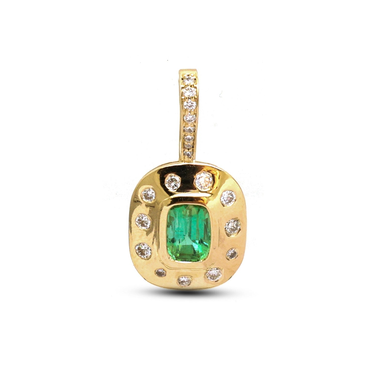 JPPD-1493/13797 Tourmaline Mix Diamond Pendant | 14K