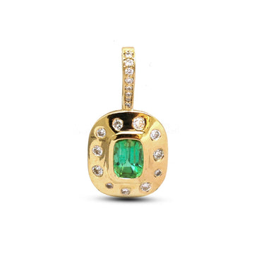 JPPD-1493/13797 Tourmaline Mix Diamond Pendant | 14K