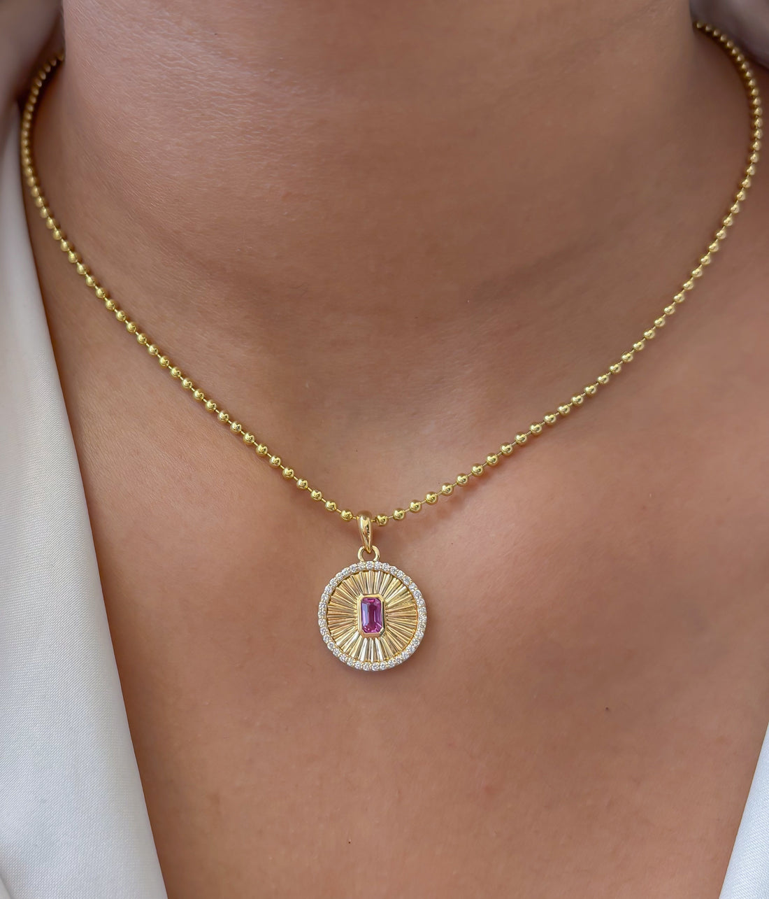 JPPD-1494/13798 Pink Sapphire Diamond Pendant | 18K