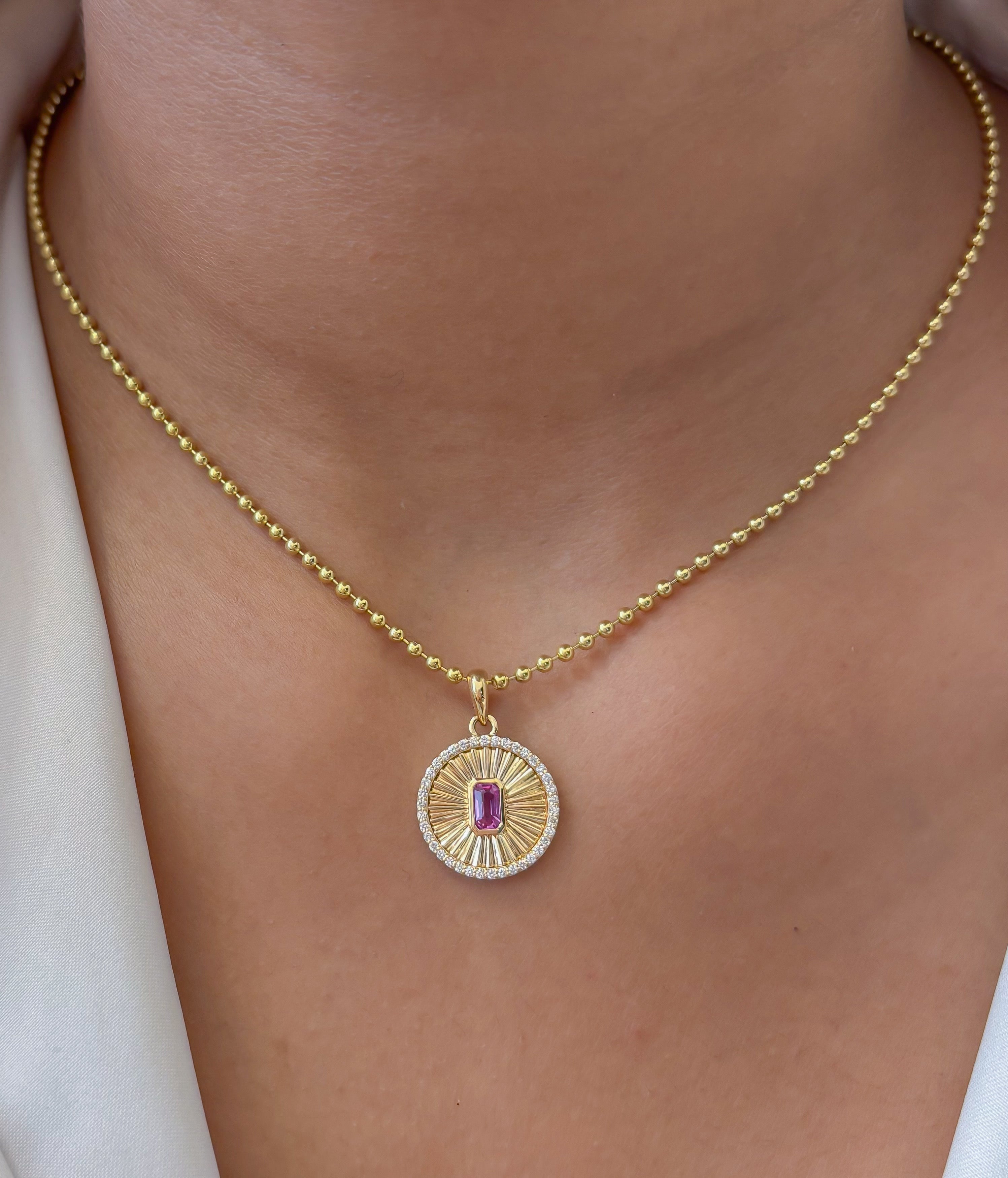 JPPD-1494/13798 Pink Sapphire Diamond Pendant | 18K
