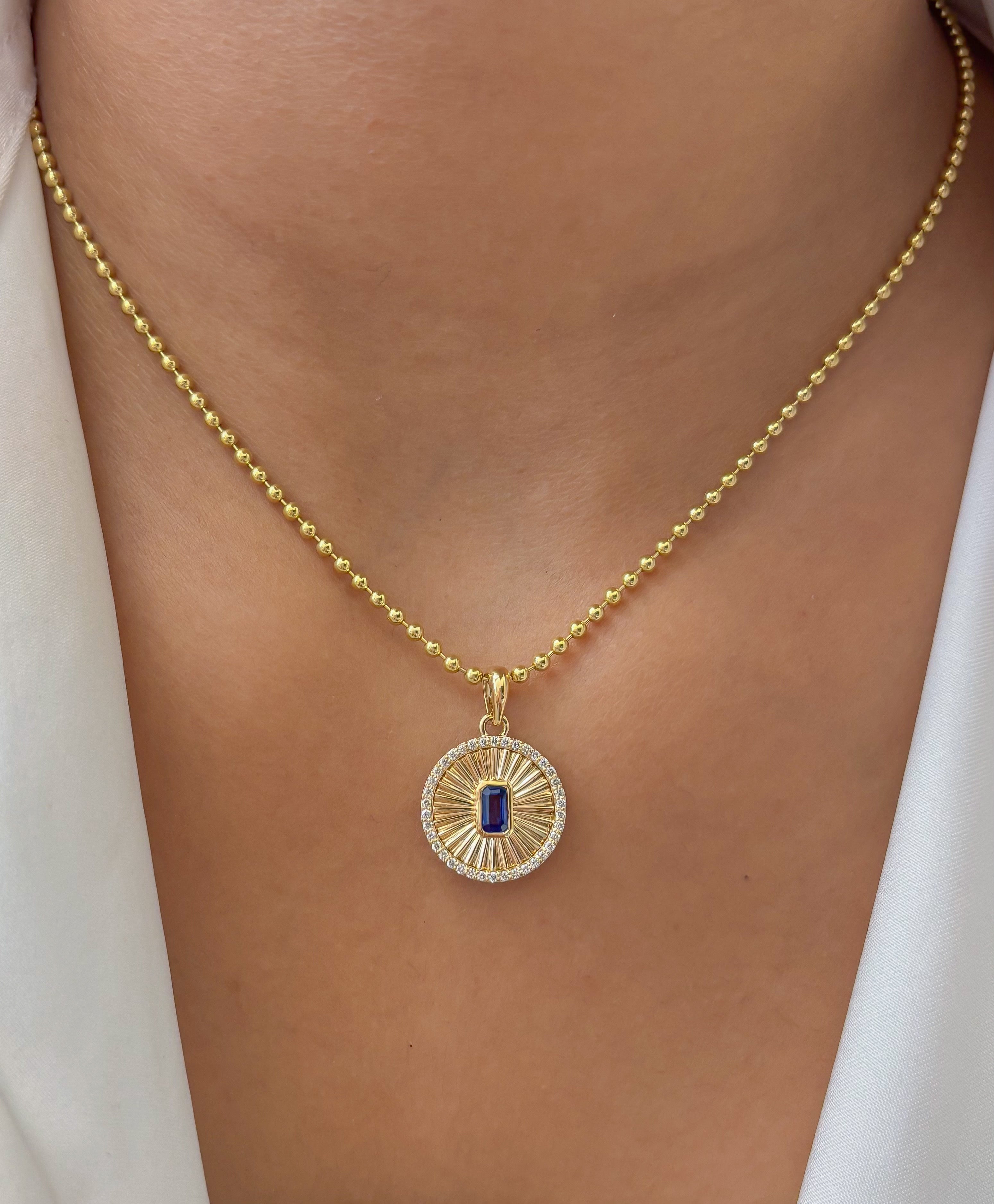 JPPD-1496/13800 Blue Sapphire Diamond Pendant | 18K
