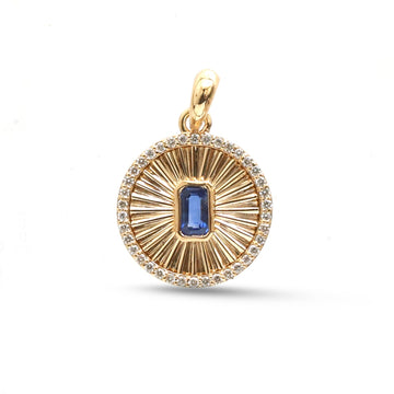JPPD-1496/13800 Blue Sapphire Diamond Pendant | 18K