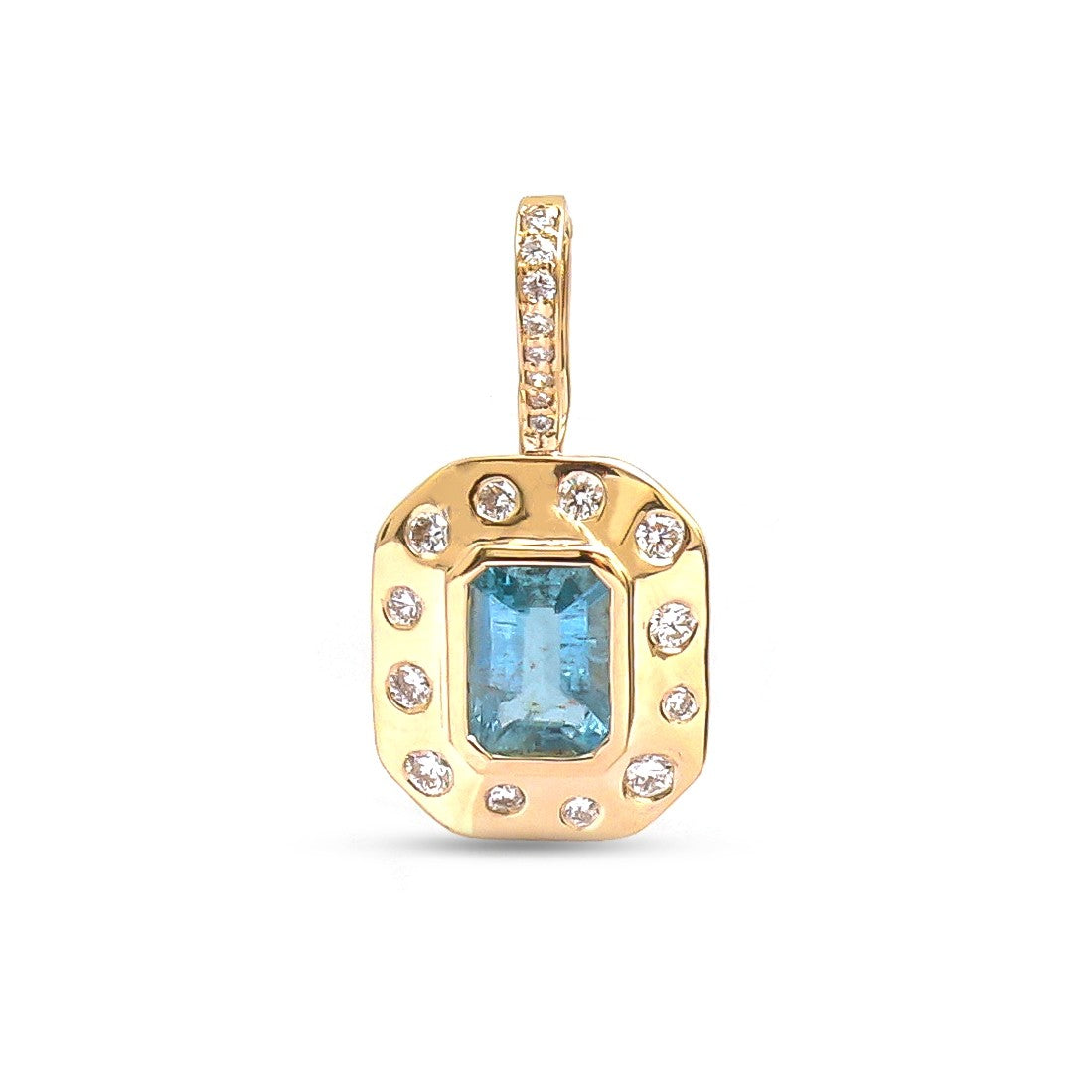 JPPD-1500/13825 Emerald Diamond Pendant | 14K