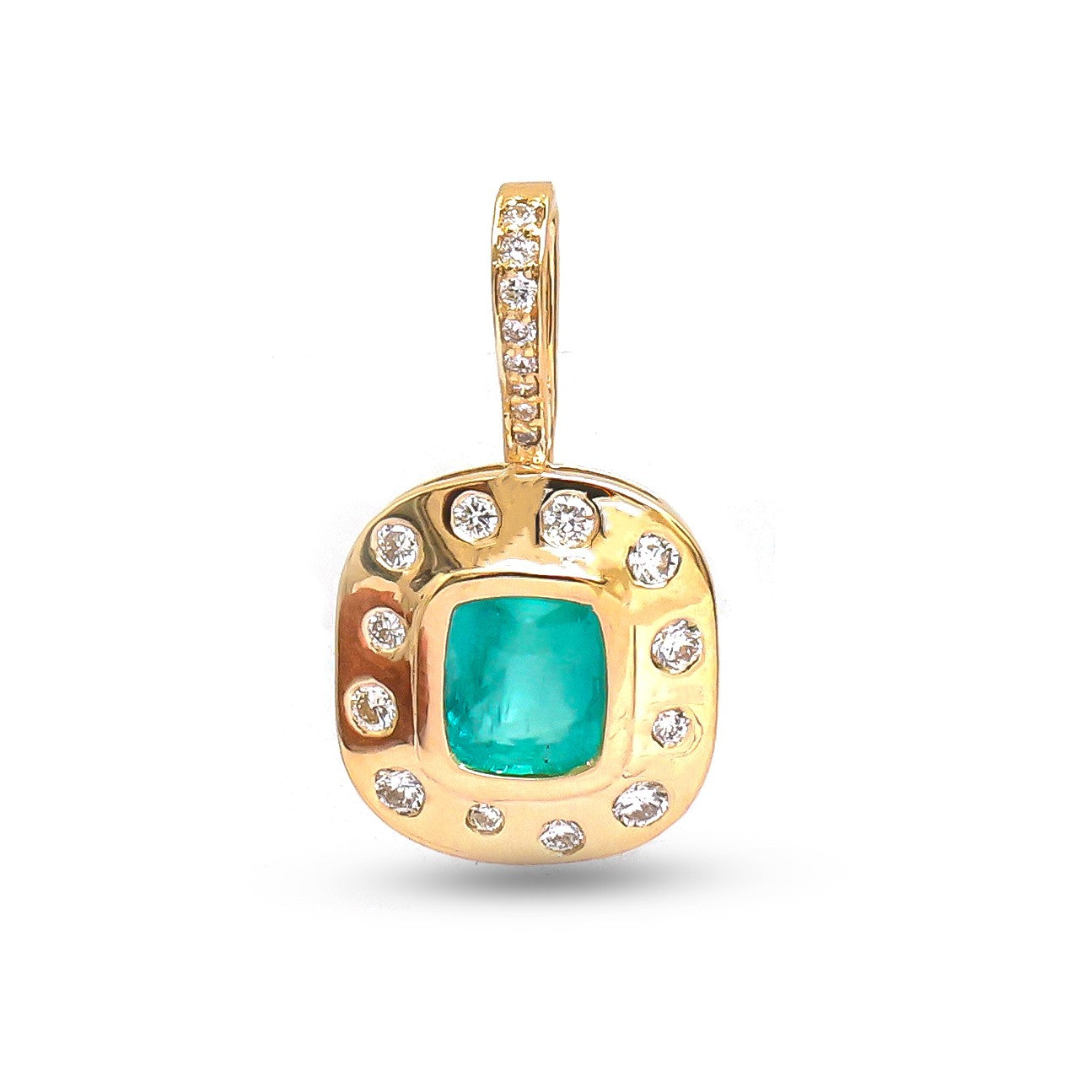 JPPD-1501/13826 Emerald Diamond Pendant | 18K