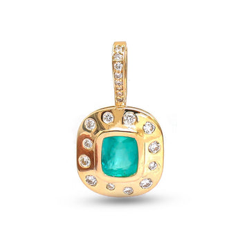 JPPD-1501/13826 Emerald Diamond Pendant | 18K