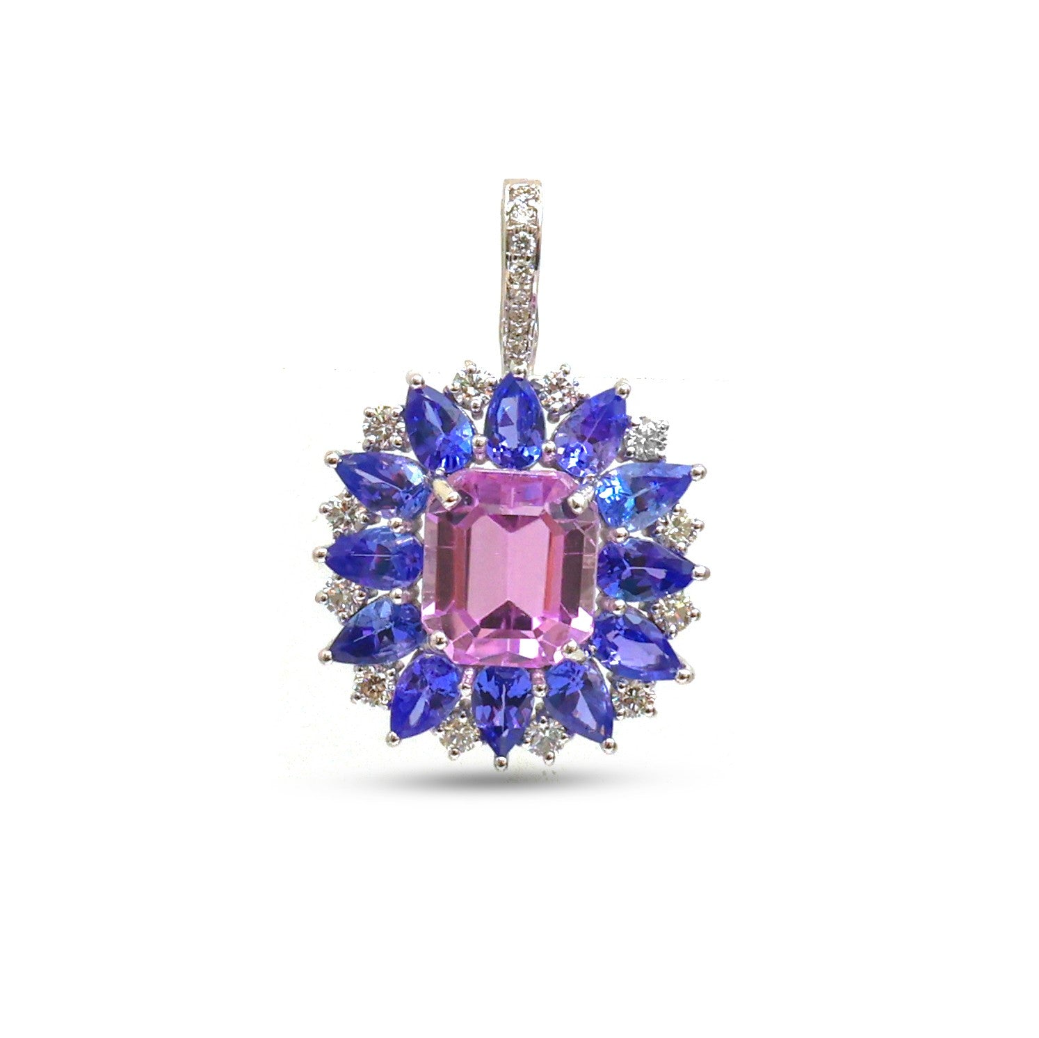 JPPD-1503/13828 Tanzanite Kunzite Diamond Pendant | 14K