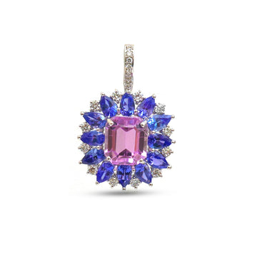 JPPD-1503/13828 Tanzanite Kunzite Diamond Pendant | 14K