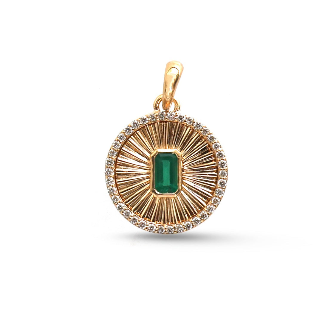 JPPD-1504/13829 Emerald Diamond Pendant | 18K