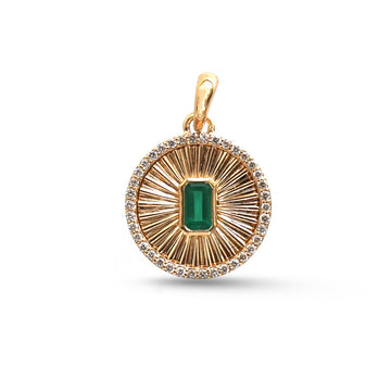 JPPD-1504/13829 Emerald Diamond Pendant | 18K