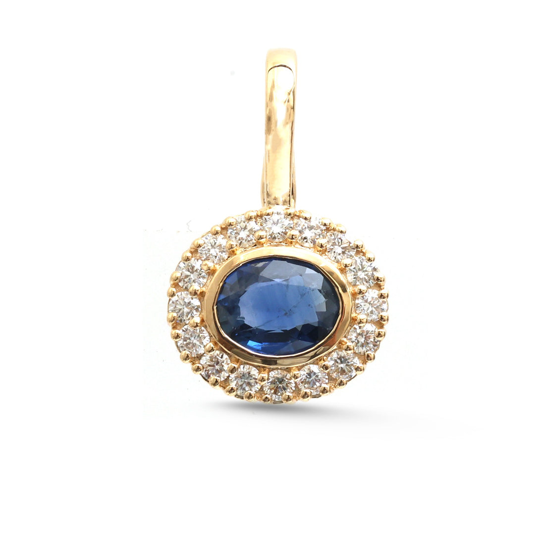 JPPD-1508/13871 Blue Sapphire Diamond Pendant | 18K
