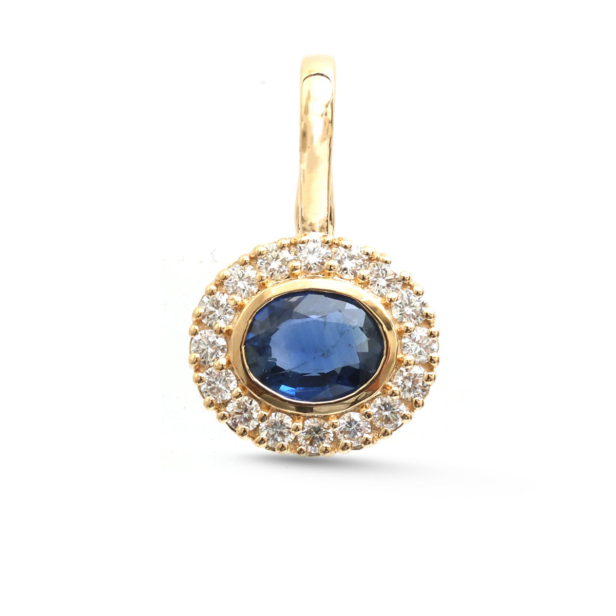 JPPD-1508/13871 Blue Sapphire Diamond Pendant | 18K
