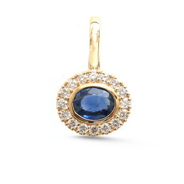 JPPD-1508/13871 Blue Sapphire Diamond Pendant | 18K