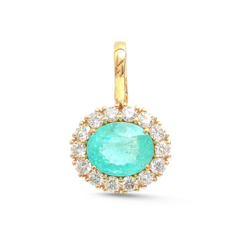 JPPD-1510/13873 Paraiba Tourmaline Diamond Pendant | 18K