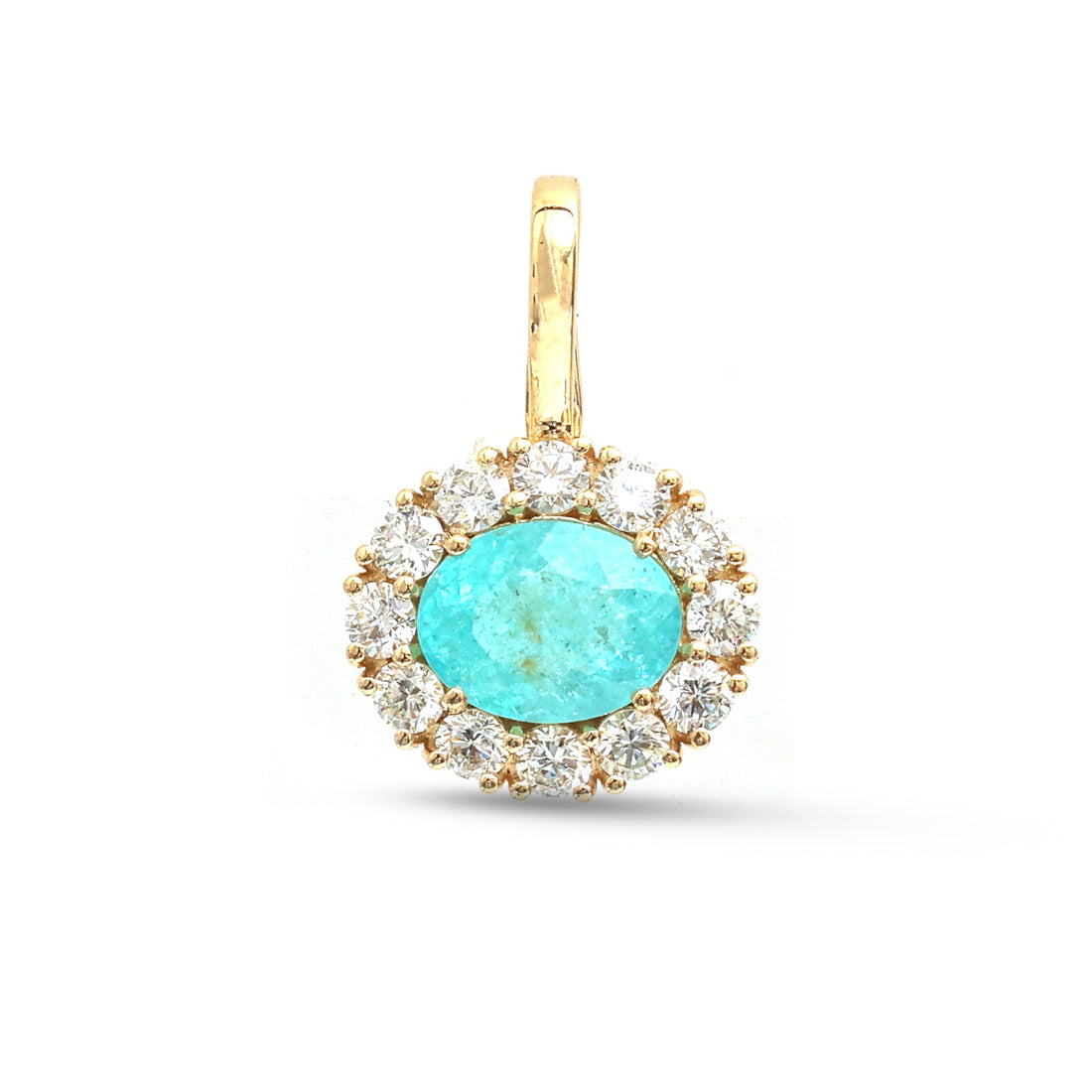 JPPD-1511/13874 Paraiba Tourmaline Diamond Pendant | 18K