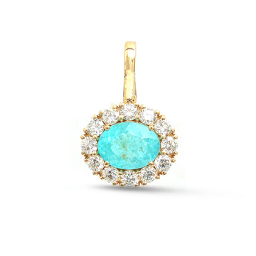 JPPD-1511/13874 Paraiba Tourmaline Diamond Pendant | 18K