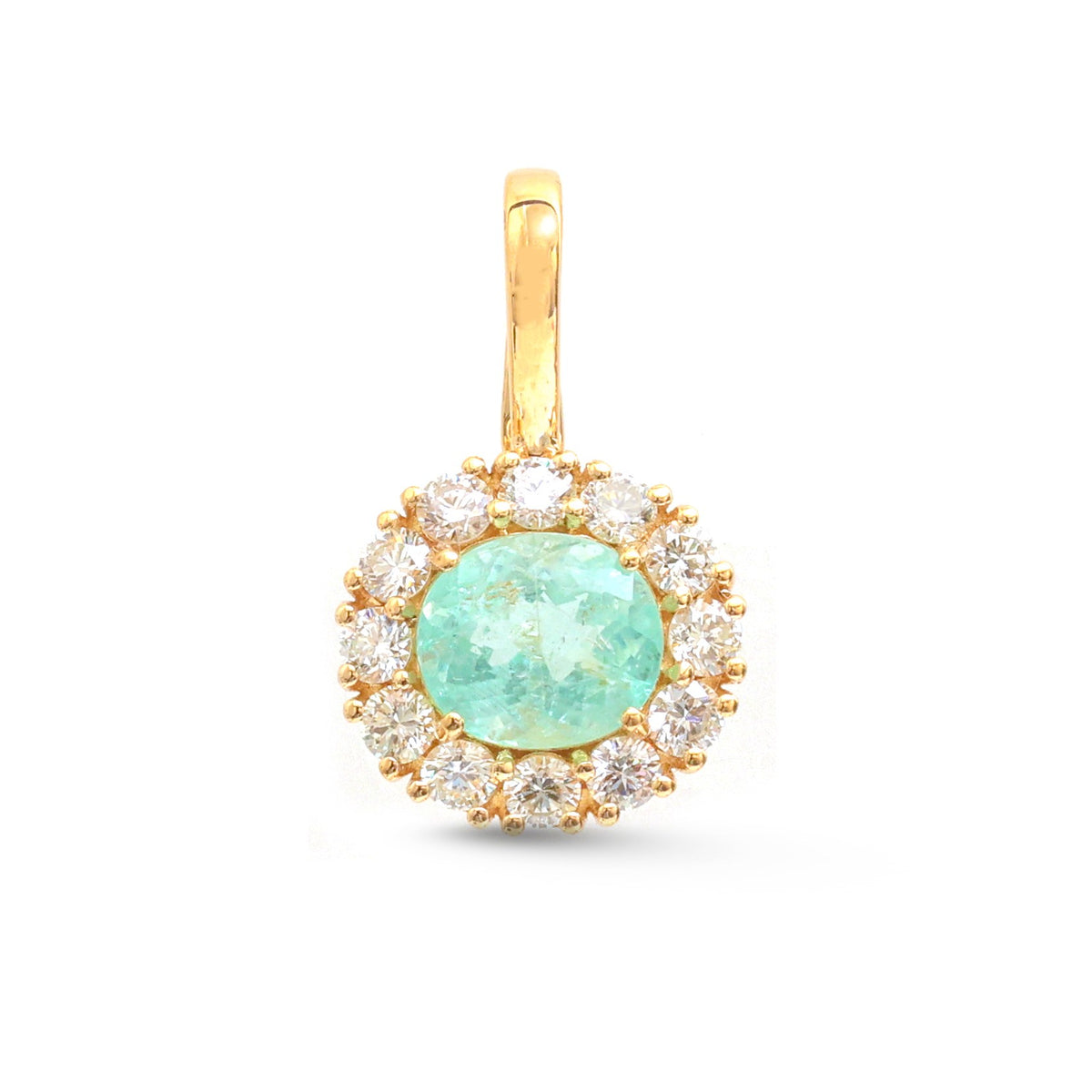 JPPD-1512/13875 Paraiba Tourmaline Diamond Pendant | 18K