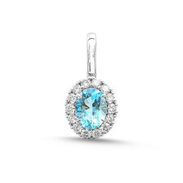 JPPD-1514/13877 Aquamarine Diamond Pendant | 14K