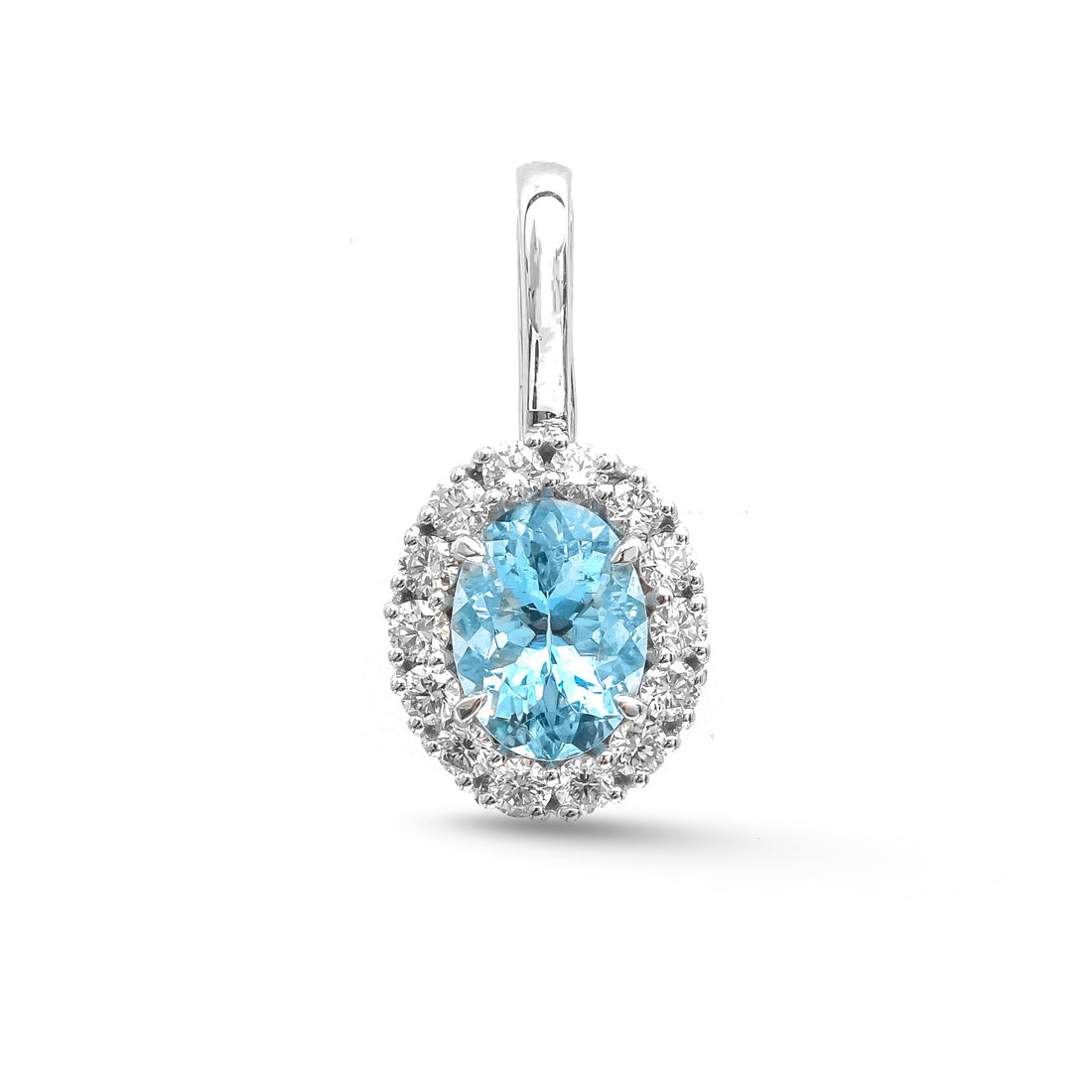 JPPD-1515/13878 Aquamarine Diamond Pendant | 14K