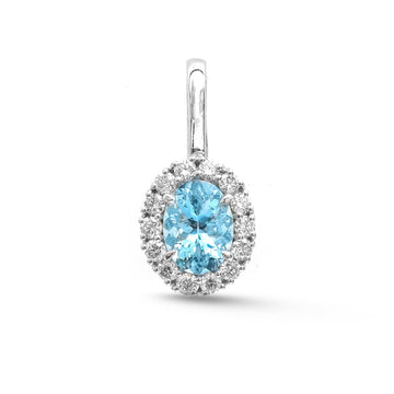 JPPD-1515/13878 Aquamarine Diamond Pendant | 14K