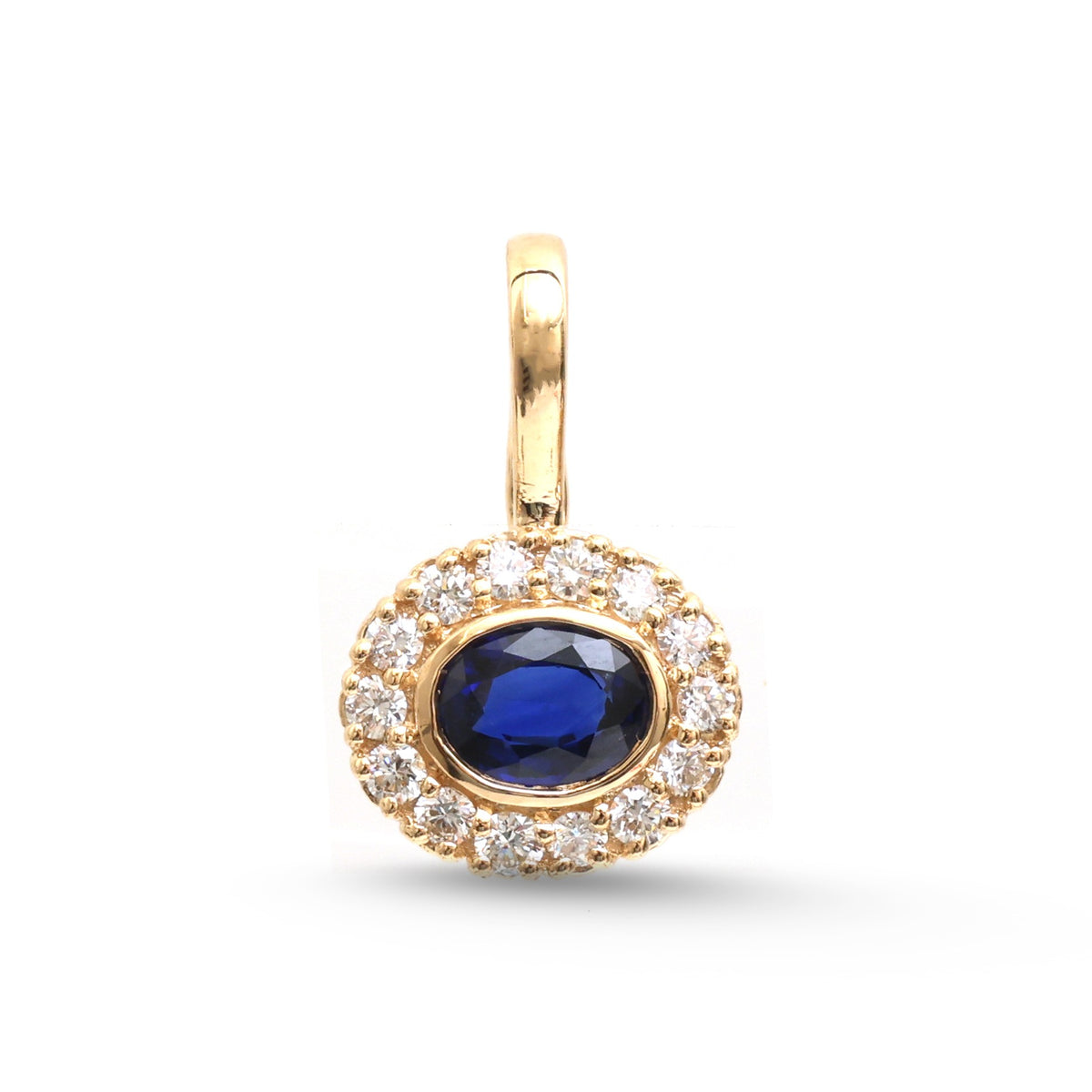 JPPD-1516/13879 Blue Sapphire Diamond Pendant | 18K