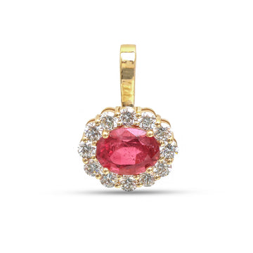 JPPD-1520/13909 Diamond Rubillite Pendant | 14K