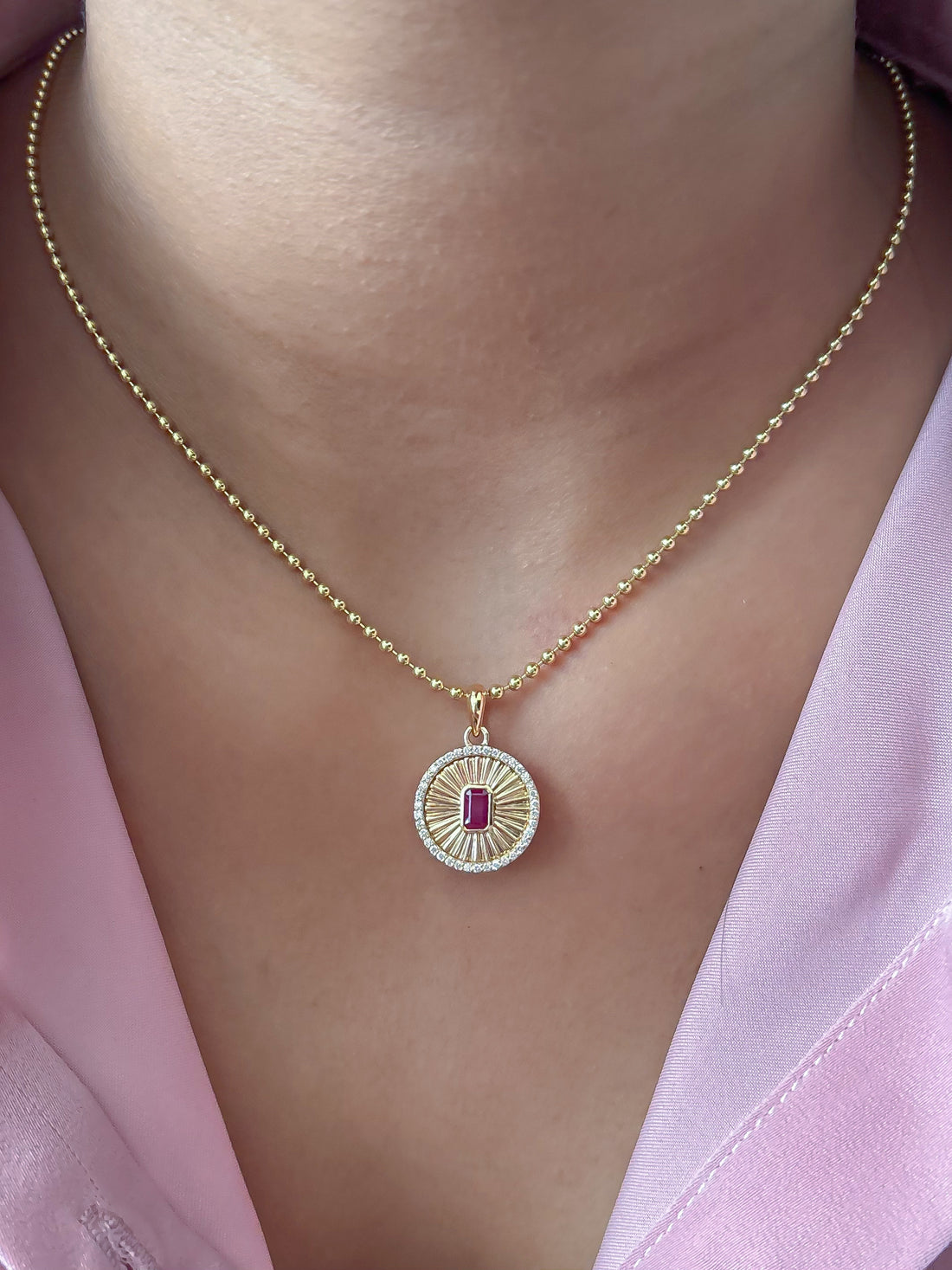 JPPD-1522/13912 Ruby Diamond Pendant | 18K