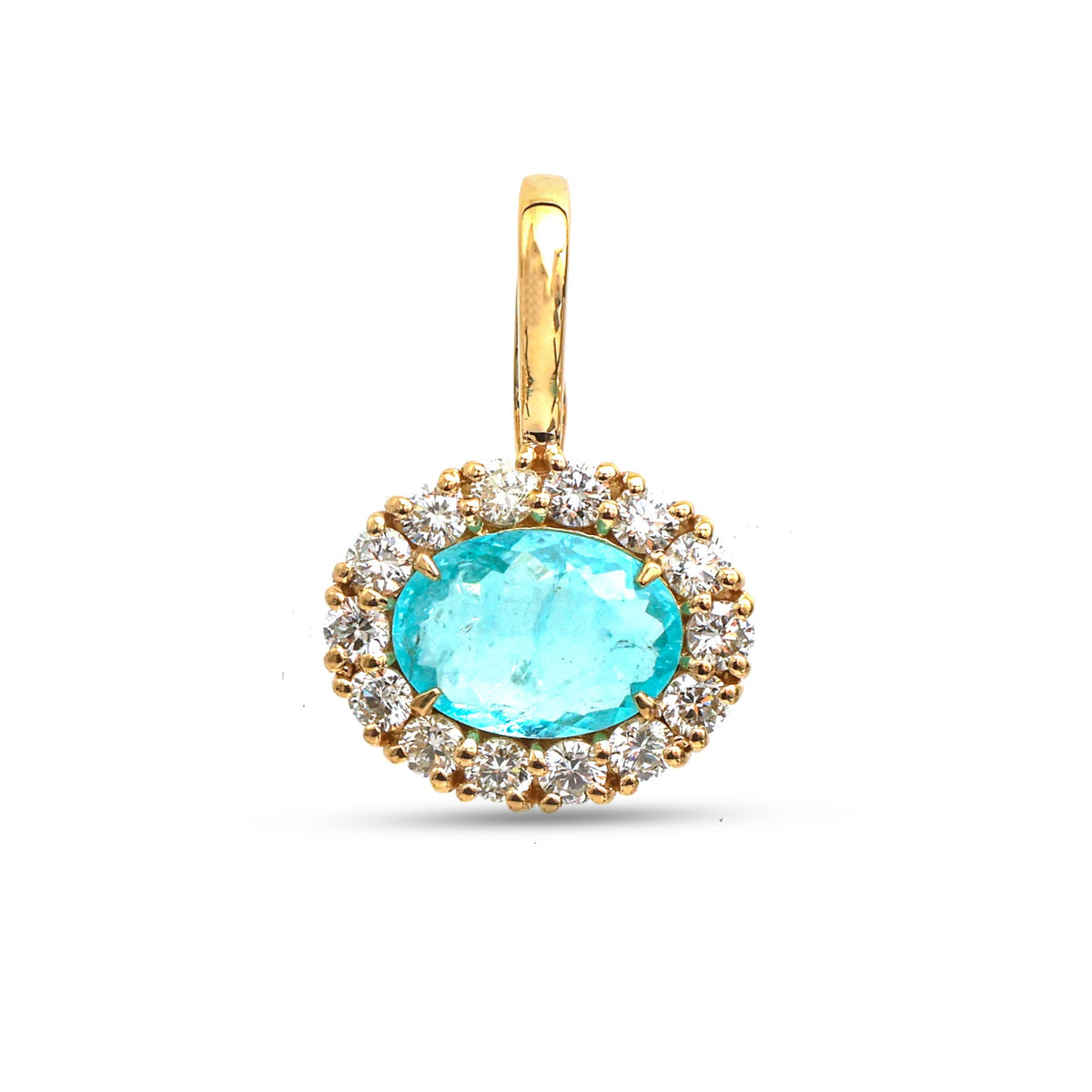 JPPD-1523/13913 Paraiba Tourmaline Diamond Pendant | 18K