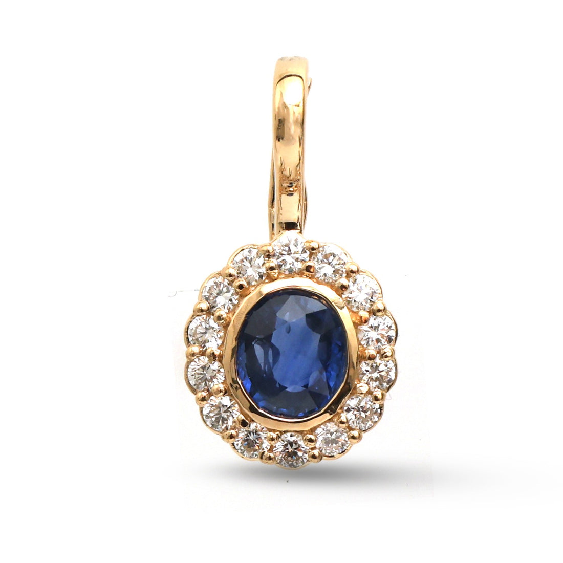 JPPD-1526/13916 Blue Sapphire Diamond Pendant | 18K