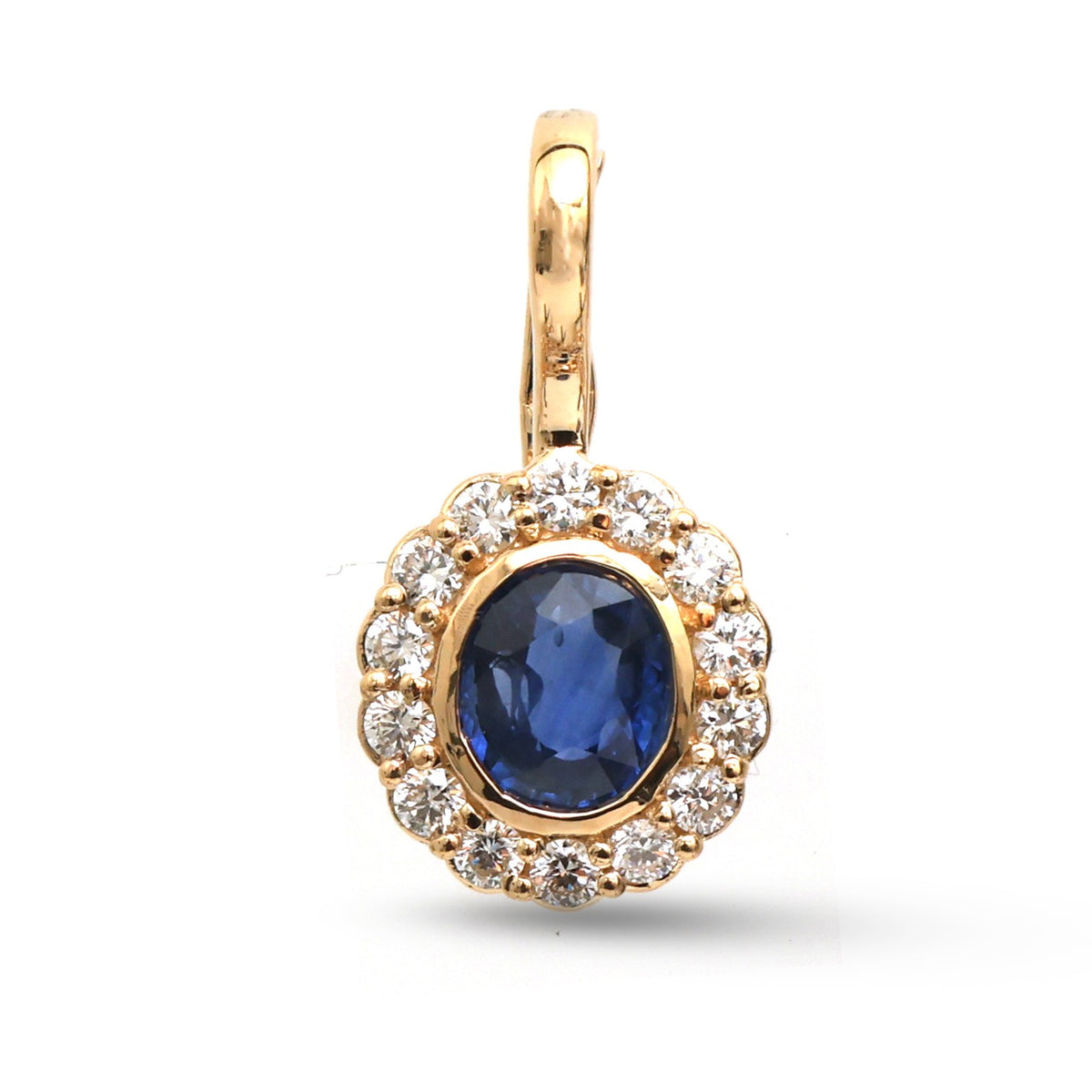 JPPD-1526/13916 Blue Sapphire Diamond Pendant | 18K