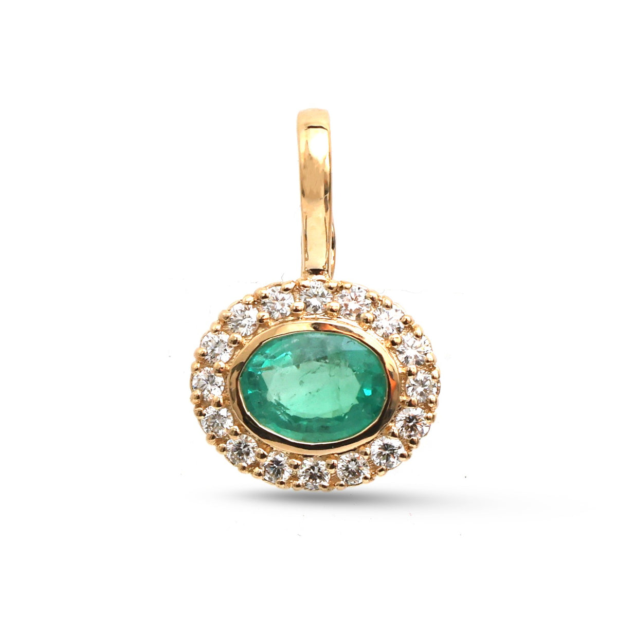 JPPD-1527/13917 Emerald Diamond Pendant | 18K