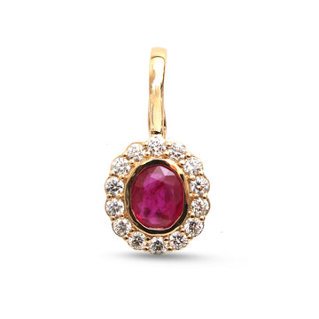 JPPD-1528/13918 Ruby Diamond Pendant | 18K